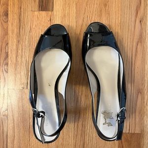 Nine West Patent sling back peep toe
